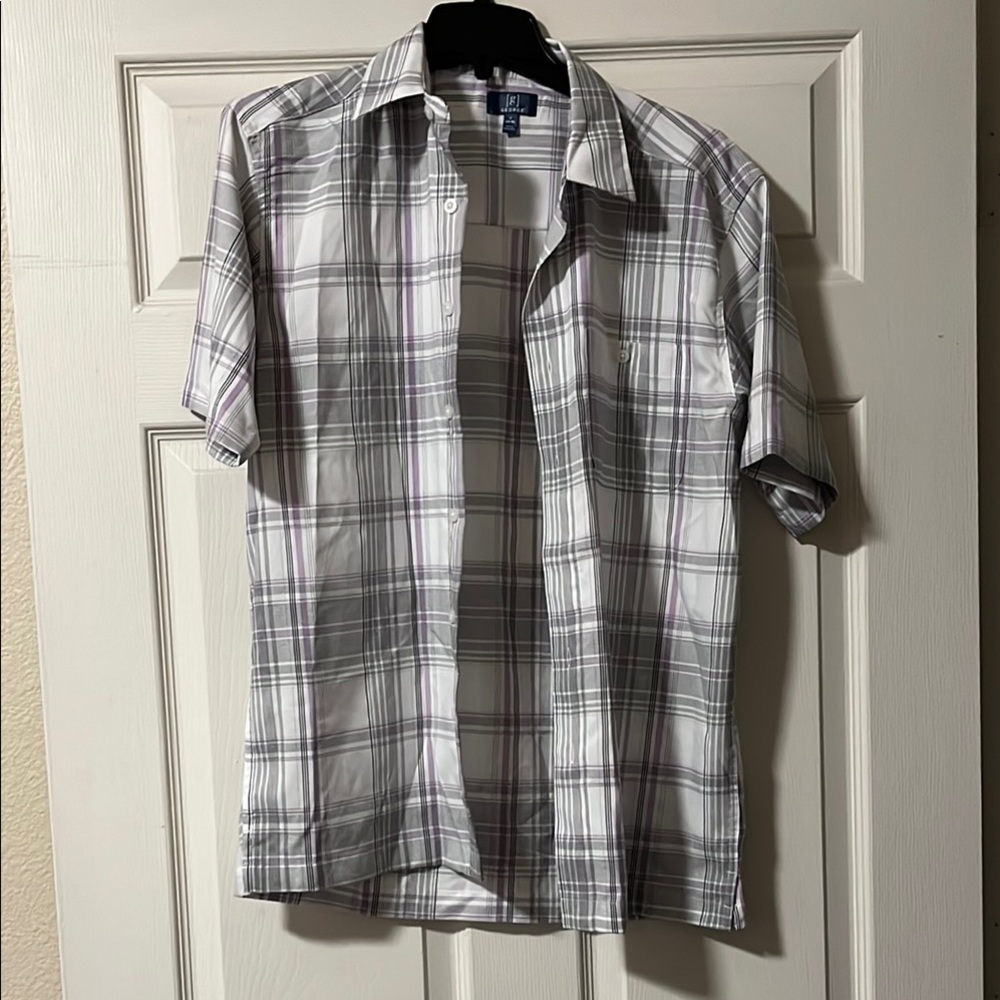 U.S. Polo Assn. White and Gray Casual Button Down Shirt